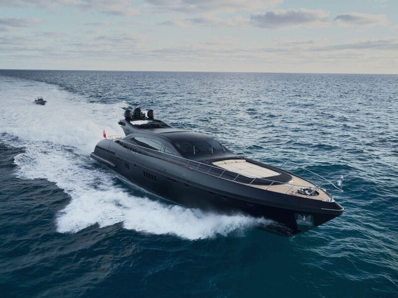 Neoprene 108 ft Overmarine superyacht moored at Cabo San Lucas Marina