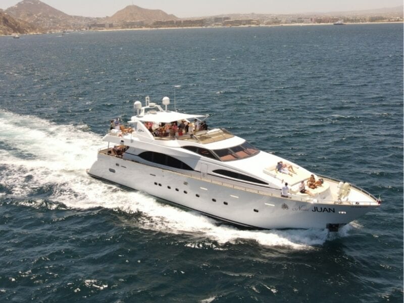 Number Juan 100 ft Azimut yacht — flybridge and open bar deck
