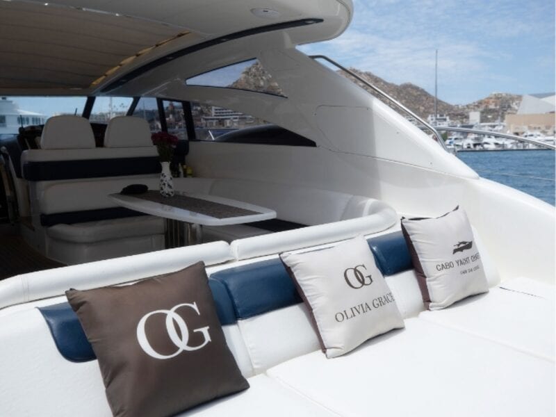 Olivia Grace 60 ft Princess yacht moored in Cabo San Lucas Marina